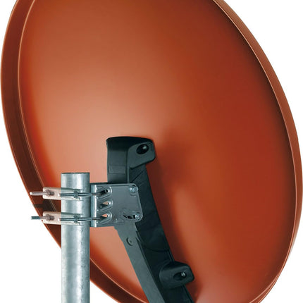 SCHWAIGER SAT-süsteemi alumiiniumist satelliidikomplekt satelliitantenn neljakordne LNB digitaalne 8x F-pistikud 7mm SAT-antenni komplekt antratsiit 74,5 x 84,5cm (telliskivipunane (RAL8012))