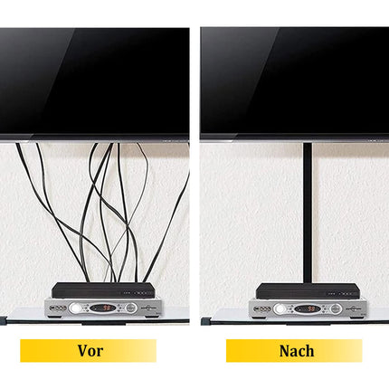 Isekleepuv kaablikanal, Alritz 9-osaline PVC kaablikate, kaablihalduslaud ja TV kaablikanali paigalduskanali sein (must)