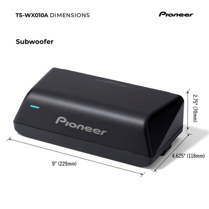 Pioneer TS-WX010A aktiivsubwoofer, võimas korpuses subwoofer maksimaalse võimsusega 160 W, 17 x 8 cm subwoofer MDF-korpuses, IMPP membraan, must