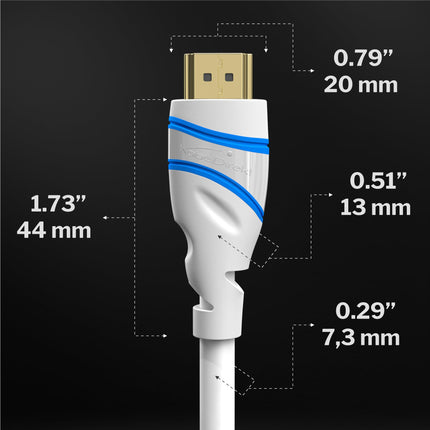 KabelDirekt – 10K ja 8K HDMI-kaabel, HDMI 2.1b – 3 m, saadaval pikkuses 0,5–5 m – sertifitseeritud, Saksamaal välja töötatud (ülikiire HDMI 2.1 kaabel arvuti, PS5, Xboxi, monitori ja teleri jaoks – valge)