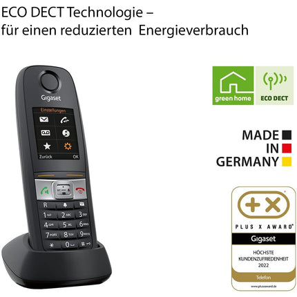 Gigaset E630 - vastupidav juhtmeta DECT-telefon - töökoja käsitelefon - põrutuskindel, tolmukindel ja veekindel (IP65) - vibratsioonialarm - helitugevuse regulaator, must [saksakeelne versioon]