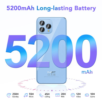 CUBOT P80 – 6,5-tolline FHD+ nutitelefon, 8 GB ja 256 GB, 48 MP kolmekordne kaamera, 5200 mAh aku, Android 13, kaheksatuumaline protsessor, lilla värv