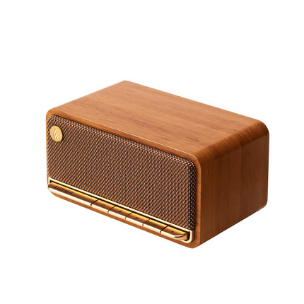 Edifier MP230 - Portable Bluetooth speaker with retro design, wireless. Playback via Bluetooth, AUX, and Micro SD card | Brown wood