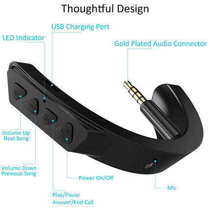YOCOWOCO juhtmevaba Bluetooth 5.0 adapter Bose QuietComfort QC25 kõrvaklappidele, aptX/MIC/helitugevuse regulaator, must