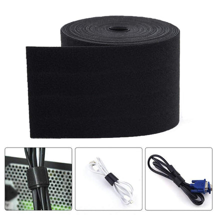ANDERK 10CM x 3M Non-adhesive Hook and Loop Tape for Sewing Hook and Loop Fastener for Sewing Hook and Loop Cable Ties, Black