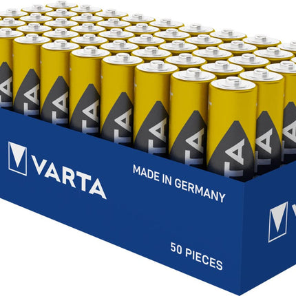 VARTA AAA patareid, 50 tk, Power on Demand, leelispatareid, 1,5 V, hoiupakett, nutikas, paindlik, võimas, ideaalne arvutitarvikute ja nutika kodu seadmete jaoks, valmistatud Saksamaal