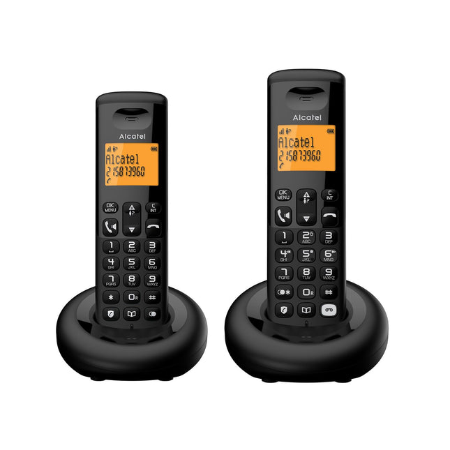 ALCATEL E260 S. Voice Duo – Juhtmeta DECT-telefon automaatvastajaga – Suur taustvalgustusega ekraan – Käed-vabad funktsioon – Soovimatute kõnede blokeerimine – 2 telefoni – Must
