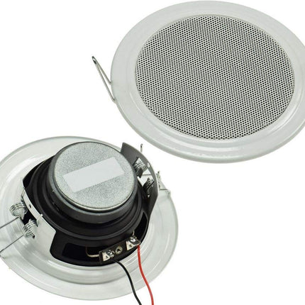 2 sisseehitatud kõlarit lakke, valged Ø135mm / 60 W, metallist kaitsevõre, kinnitusklambrid, lihtne paigaldus sise-, magamistuppa, vannituppa, laekõlarid kodukinosse, sisseehitatud kõlarid seinale