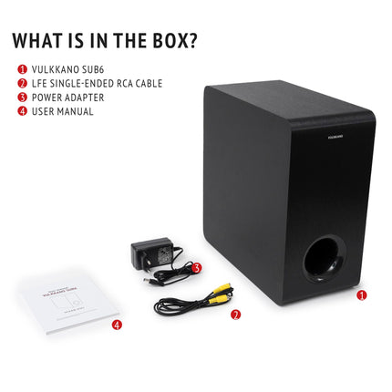 VULKKANO SUB6 Subwoofer Activ 6.5 inches, frequency 60Hz-250Hz