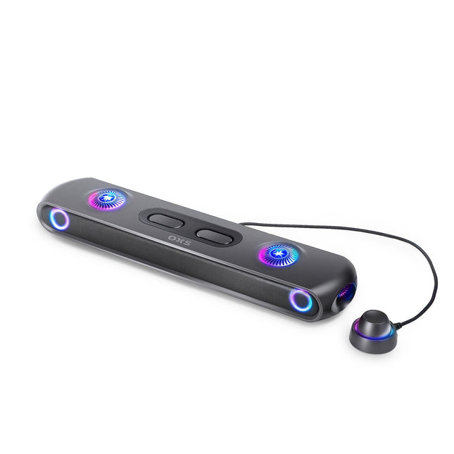OXS Thunder Pro mängurikõlar 5.1.2 Dolby Atmos, täiustatud bass, Bluetoothi ​​mitme seadme ühendus, integreeritud subwoofer, 3 Pro mängurirežiimi, õhuke lülitiga disain, arvutitele ja mängukonsoolidele