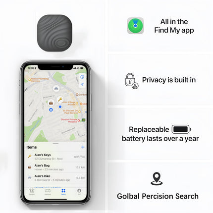 Nutale Air Tag võtmeleidja – AINULT IOS-ile – töötab rakendusega Find My – leia võtmed Bluetooth Finderiga. Jälgija ja lokaator töötab suurepäraselt kadunud esemete jaoks (C-4).
