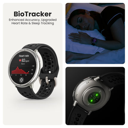 AMAZFIT Active 2 nutikell 44mm, GPS-kaardid suunaga, aktiivsusmonitor, 10-päevane aku, une jälgimine, 160+ spordirežiimi, veekindel, Androidile ja Apple iPhone'ile, must silikoon