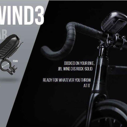 JBL Box Wind 3S Portable Mini Bluetooth Speaker Waterproof with Clip for Sports, Bike and Scooter - Bass Boost - Blue