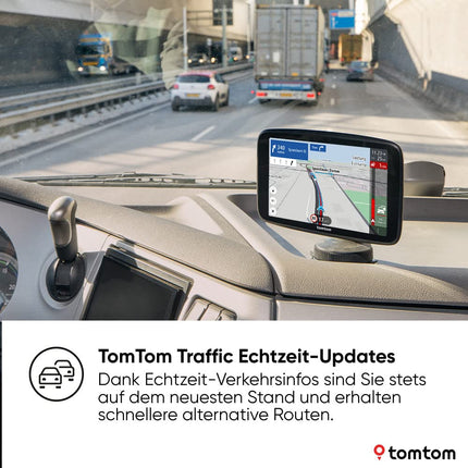 TomTom Truck Navi GO Expert Plus (7-inch display, route guidance and POIs for large vehicles, TomTom Traffic included, world maps, real-time restriction alerts) - New software