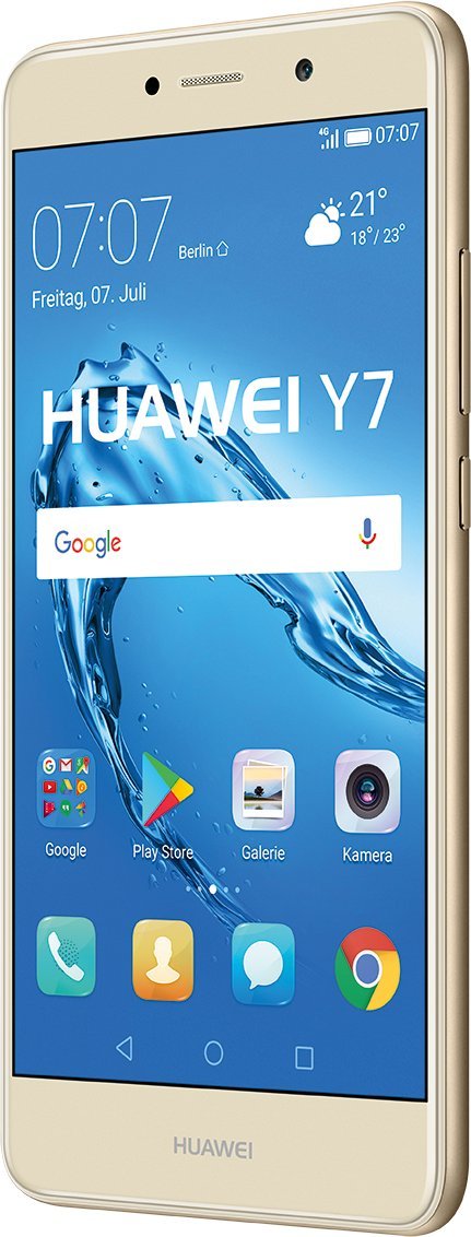 Huawei Y7 nutitelefon (14 cm (5,5-tolline) ekraan, 16 GB salvestusruum, Android 6.0) hall/kuldne