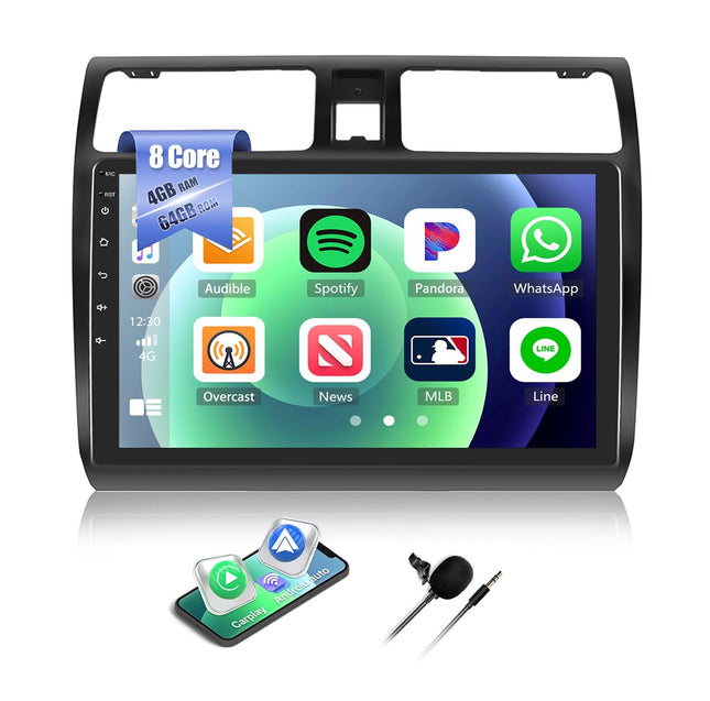 4G+64G CAMECHO Android 13 Car Radio with Navigation for Suzuki Swift 2003-2010, 8 Core 10 Inch Double Din Car Radio Touch Display with Carplay Android Auto Bluetooth FM/RDS Mirror Link DSP