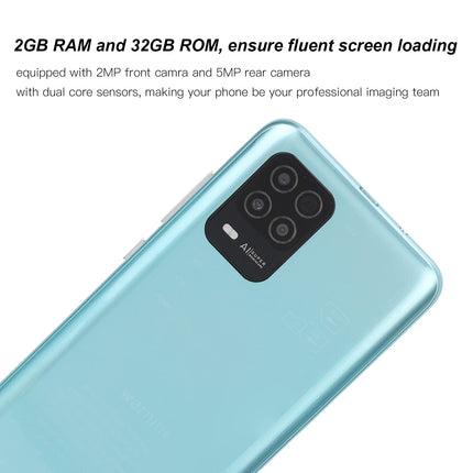 Elprico 8Pro mobiiltelefonid, 5-tolline kahe SIM-kaardiga nutitelefon ilma lepinguta, 2 GB muutmälu, 32 GB ROM, 2 MP + 5 MP kaamera, 2200 mAh, näotuvastusega telefon Androidile (roheline)
