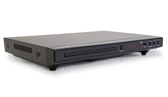 Denver DVH-1245 mitme regiooni/kõik regioonid ja ülesskaleerimisega DVD-mängija 1080p ekraani, HDMI, USB ja sisseehitatud Dolby Digital ruumilise heli dekoodriga