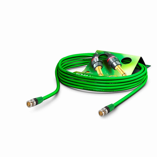 SOMMER CABLE videoühenduskaabel 6G-SDI / 4K SC-Vector 0.8/3.7, BNC/BNC NBNC75BLP9X NEUTRIK roheline (15m)