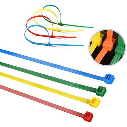 400 Pack Colored Cable Ties, High Quality Color Nylon Cable Ties - Cable Ties 300mm X 3.6mm, Yellow, Blue, Green, Four Colors 100 Pieces Each