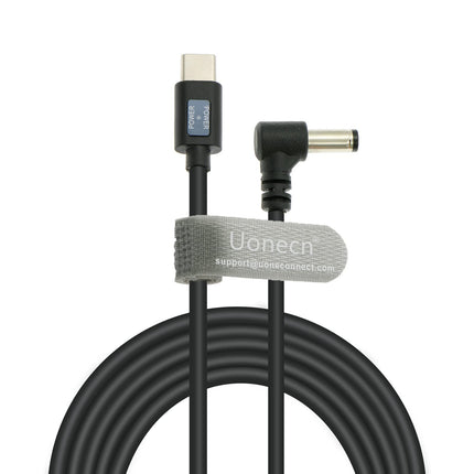 Uonecn PD C-tüüpi pistik 2,5-tollise alalisvoolu 12 V täisnurga toitekaabel Atomos Shogunile | KiPRO LCD-monitoridele | Lectrosonic Cine Broadcast 1,8 m