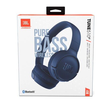 JBL Tune 510 BT – Bluetooth-kõrvaklapid – sinised – kokkupandavad kõrvaklapid käed-vabad funktsiooniga – ühildub häälassistentidega – pikk aku tööiga kuni 40 tundi