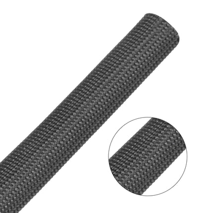 sourcing map 14 mm High Temperature Fiberglass Sleeve Insulation Braided Sleeving Black