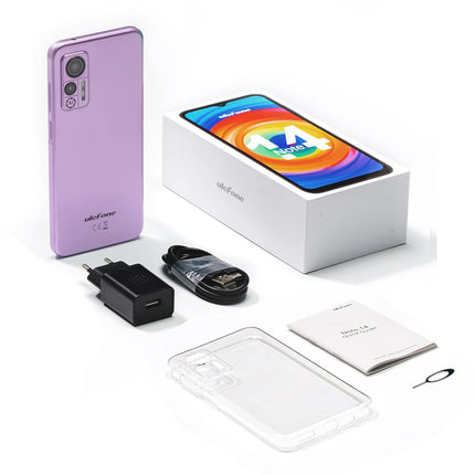 Ulefone Note 14 Smartphone without contract, 4G Android 12 Quad-core 16GB ROM 128GB Expandable 4500mAh with 8MP Camera 6.52 inch 3 Slots/Face ID/GPS/WiFi/FM/Large Font Dual SIM Black