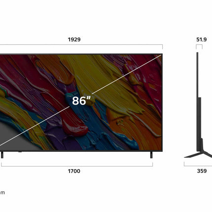 LG 86QNED82A6B teler 86-tolline (218 cm) 4K QNED tehisintellektiga teler (α7 Gen8 4K tehisintellektiga protsessor, webOS 25, 60 Hz) [mudeliaasta 2025]