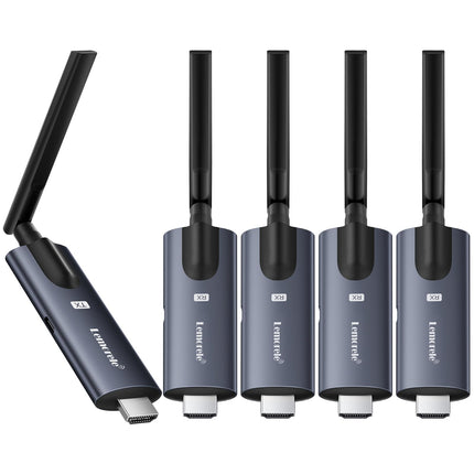 Wireless HDMI Transmitter and 4 Receivers, Lemorele 1080P HDMI wireless transmission supports 1 transmitter to 4 receivers, maximum streaming video for laptop, camera, TV box to HDTV, monitor, projector