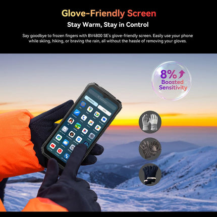 Blackview Android 15 Outdoor Smartphone Unlocked BV4800SE, 12GB+64GB(2TB Expansion), 6.56'' HD+, 16MP+8MP Camera, Dual-SIM Waterproof Shockproof IP68 Smartphone, Glove Mode, GPS NFC Orange