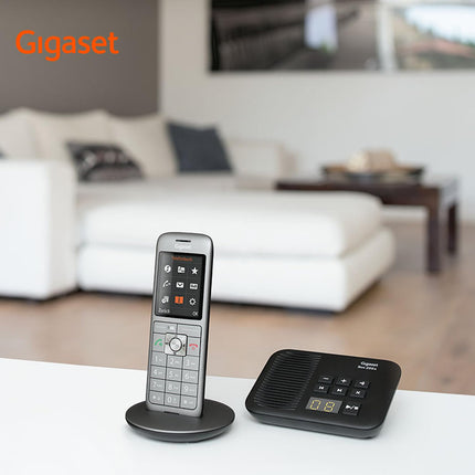 Gigaset CL660A juhtmeta DECT-telefon automaatvastaja ja suure TFT-värvilise ekraaniga, metallist antratsiithall, Box 200 [saksa versioon]