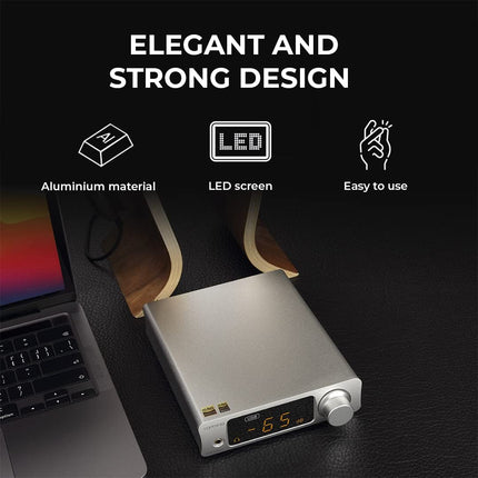TOTAUDIO Topping DX3 Pro+ Bluetooth Headphone Amplifier (Silver)