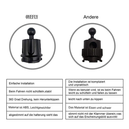 OYEFLY mobiiltelefonihoidik, mis ühildub Smart Model 453 Forfour Fortwo'ga | Universaalne hoidik nutitelefoni, GPS-i ja tahvelarvuti jaoks | 360° reguleeritav optimaalse vaate tagamiseks | Autotelefonihoidik