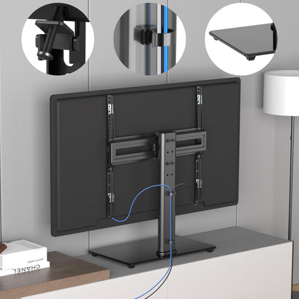 Suptek pööratav telerialus 26–55-tollistele LED OLED lamedatele ja kumeratele ekraanidele kuni 50 kg, reguleeritava kõrgusega telerialus, telerialus, max VESA 400x400 mm, TS202