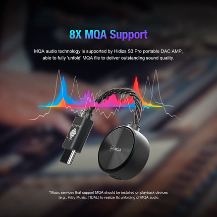 HIDIZS S3 PRO üliportatiivne kõrgresolutsiooniga DAC-adapter, 8x MQA tugi, PCM kuni 32Bit/384kHz, DSD128 dekodeerimisvõimendi, C-tüüpi helikaabli muundur