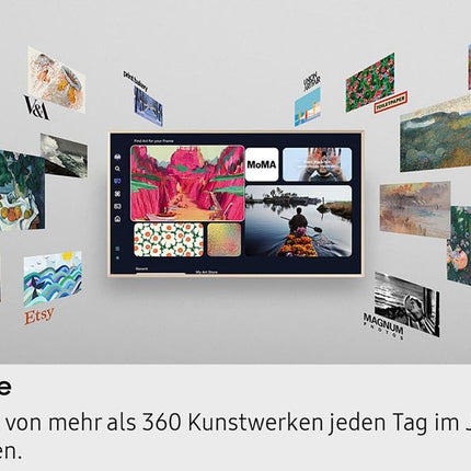 SAMSUNG The Frame LS03F 4K QLED 50-tolline (125 cm) UHD-teler, moodne raamidisain, NQ4 AI Gen2 protsessor, kunstirežiim, kunstipärane pildikvaliteet, One Connect kaabel, Samsung Vision AI nutiteler (2025)