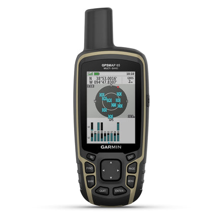 Garmin GPSMAP 65 – rugged outdoor GPS navigation device with preinstalled TopoActive Europe map and 2.6" color display. Best navigation thanks to 5 satellite systems and multi-frequency technology, waterproof.