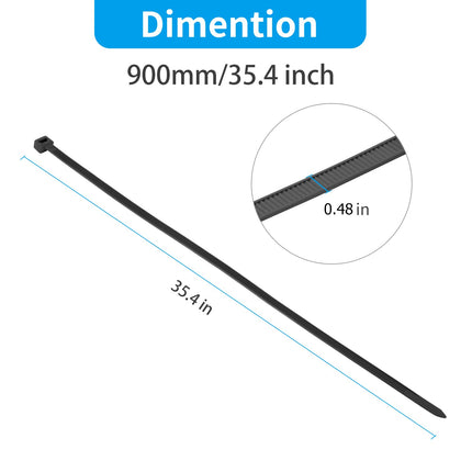 XINGO pikad kaablisidemed valged, 900 mm x 12 mm, tõmbetugevus 114 kg, 40 tk UV-kindlaid pikki kaablisidemeid komplektis, suured kaablisidemed kaablite haldamiseks