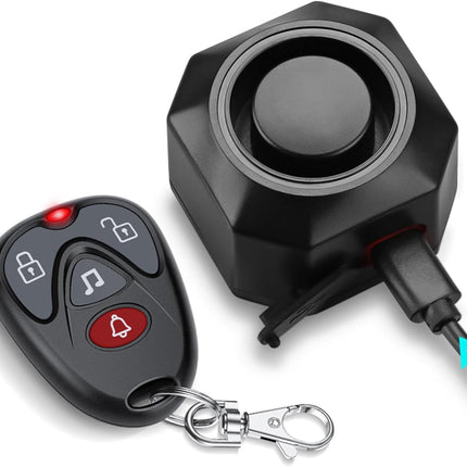 ZEXMTE jalgrattaalarm USB laetav jalgrattaalarmsüsteem kaugjuhtimispuldiga 110 dB vargusvastane mootorrattaalarmsüsteem elektri-, tõukeratta-, jalgratta- ja mootorrattale