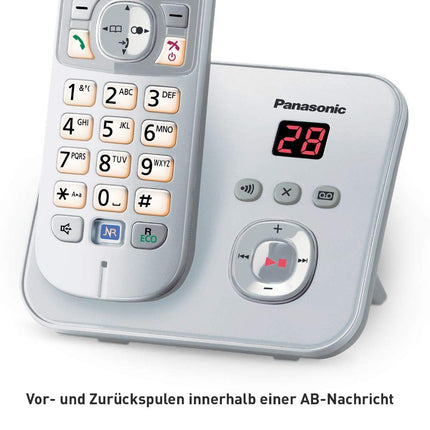 Panasonic KX-TG6823GS DECT cordless phone with answering machine (3 handsets, low radiation, Eco mode, GAP phone, landline) pearl silver