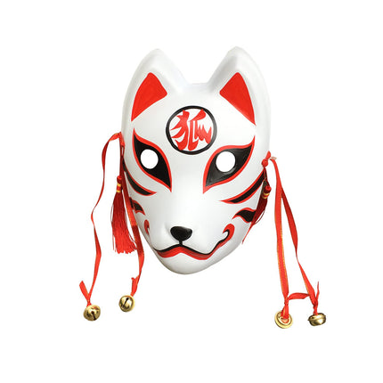 YangYongi rebase mask, keskmise suurusega Kitsune Kabuki mask poistele, Jaapani koomiksi-anime teemaline kostüümmask maskiballiks, peoks, halloweeniks