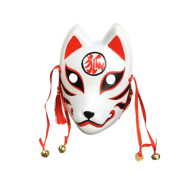 YangYongi rebase mask, keskmise suurusega Kitsune Kabuki mask poistele, Jaapani koomiksi-anime teemaline kostüümmask maskiballiks, peoks, halloweeniks