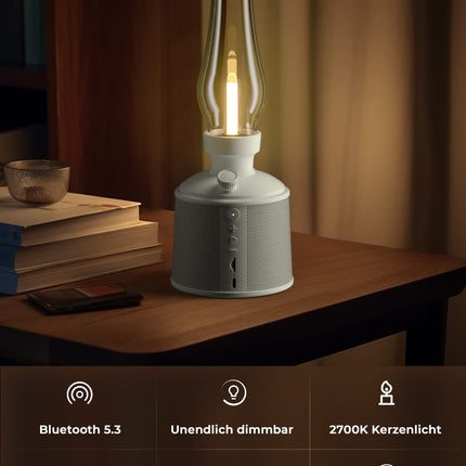 GOLUMUP Bluetooth Speaker with Light and Infinite Dimming - Portable Box with 10W Audio Output, IPX4 Waterproof, Bluetooth 5.3 for Indoor and Outdoor Use