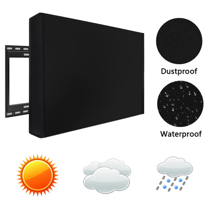 MaxAwe 30" - 32" välistingimustes kasutatav teleriümbris, 33 x 23 x 5 tolli (86 x 58 x 14 cm), ilmastikukindel universaalne ekraanikaitse, must