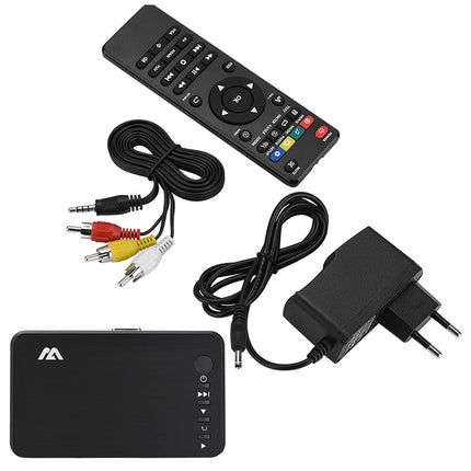 ASHATA HDMI 1080P HD audio- ja videopleier HD videopleier Multimeediapleier IR-kaugjuhtimispuldiga, toetab USB-draivi, mobiilset kõvaketast, SD-kaarti, 2,5-tollist mobiilset kõvaketast (3,5)
