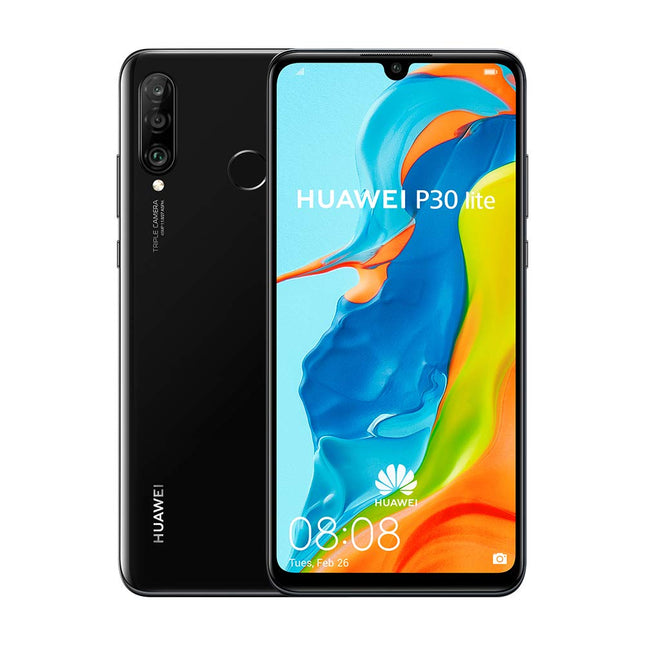 HUAWEI P30 Lite (128GB, 4GB RAM) 6,15-tolline ekraan, tehisintellektiga kolmekordne kaamera, 32MP selfie-kaamera, kahe SIM-kaardiga globaalne 4G LTE GSM tehase lukustamata MAR-LX3A (kesköömust)