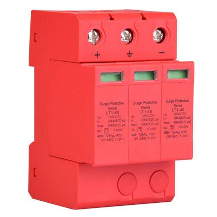 Surge protection device, hybrid inverter, DC surge protection arrester PV surge protection DC, 3P 3.0KV DC power protector arrester device for lightning protection (3p40ka)