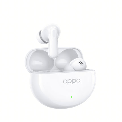 OPPO Enco Air4 juhtmevabad kõrvaklapid ruumilise heli, aktiivse mürasummutusega, 12-tunnise akueaga, madala latentsusega mängimiseks ja IP55 vastupidavusega, valged