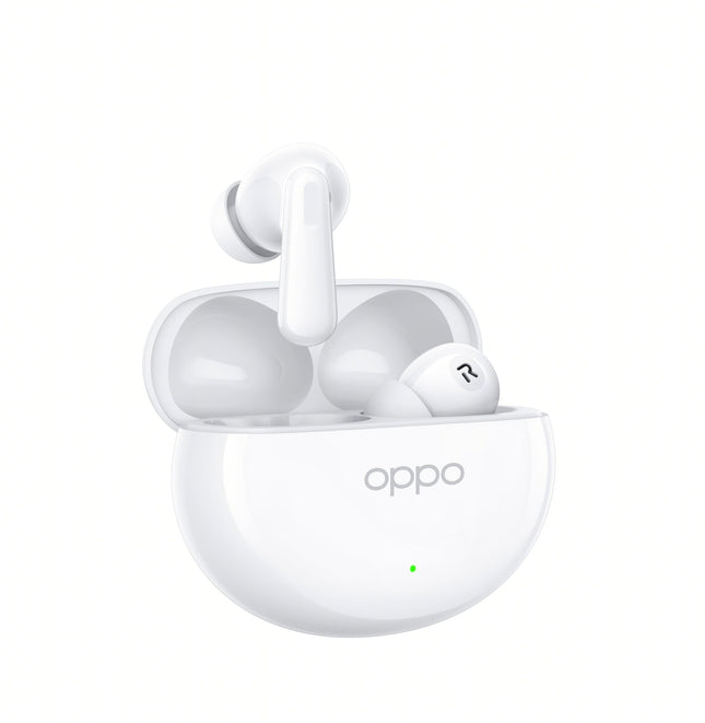 OPPO Enco Air4 juhtmevabad kõrvaklapid ruumilise heli, aktiivse mürasummutusega, 12-tunnise akueaga, madala latentsusega mängimiseks ja IP55 vastupidavusega, valged